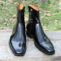 Crafted Leather Handmade Black Patent Leather Side Zipper Jodhpur Boot - Thumbnail 5