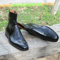 Crafted Leather Handmade Black Patent Leather Side Zipper Jodhpur Boot - Thumbnail 8