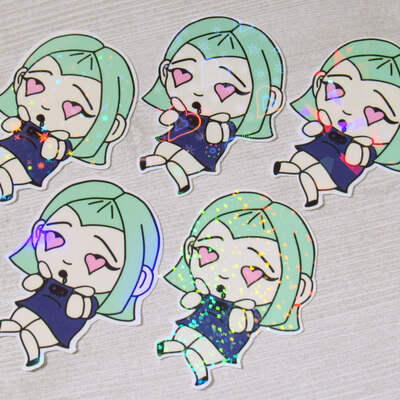Spookydolly heart eyes holo stickers