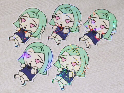 SpookyDolly Heart Eyes Holo Stickers