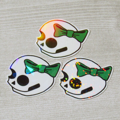 Cutie skull holo stickers