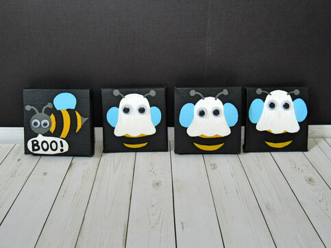 Mini Boo-Bee Canvas Magnets