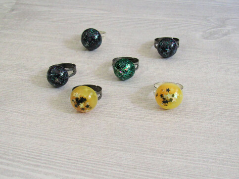Resin Doll Eye Rings