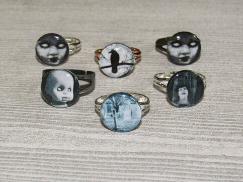 Blythe Doll Horror Eye Chip Rings