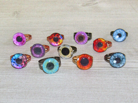 Blythe Doll Eye Chip Rings