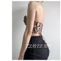 Low-cut diamond-shaped underwire fishbone short lace-up vest - Thumbnail 6