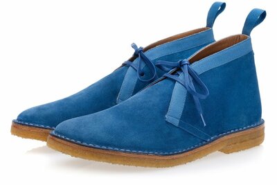NEW Handmade Men's Blue Color Chukka boot, Men's Lace Up Suede Formal Dress boot
