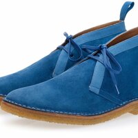NEW Handmade Men's Blue Color Chukka boot, Men's Lace Up Suede Formal Dress boot - Thumbnail 1