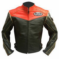 Men Buell Motorcycle Leather Jacket / Buell Moto Leather Jacket With CE Armour 2 - Thumbnail 4