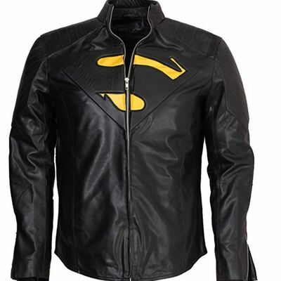 New superman black for man leather jacket 2019