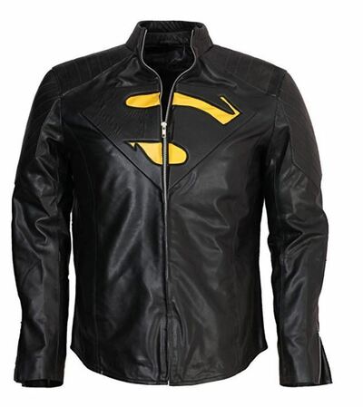 NEW Superman Black for Man Leather Jacket 2019