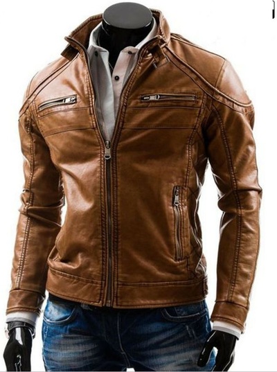 New Handmade Men's Genuine Brown Fashionable Biker Jacket, Stylish Motorcycle Ja