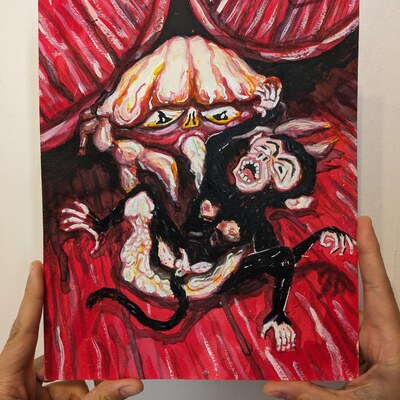 Monkey caught - illustration