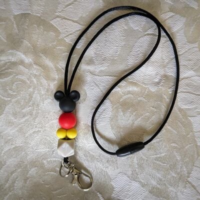 Silicone beaded mouse lanyard