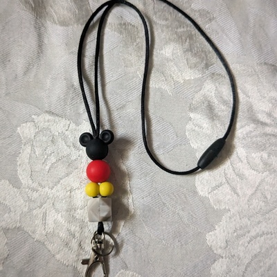 Silicone beaded mouse lanyard