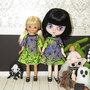 Spiders & Vines Raglan Dresses for Middie Blythe & Small Fashion Dolls - Thumbnail 1