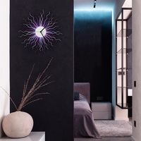 Medusa lavender - modern wooden wall clock in shades of purple and grey - Thumbnail 5