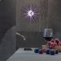 Medusa lavender - modern wooden wall clock in shades of purple and grey - Thumbnail 3