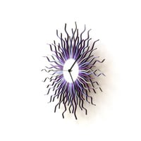Medusa lavender - modern wooden wall clock in shades of purple and grey - Thumbnail 6