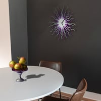 Medusa lavender - modern wooden wall clock in shades of purple and grey - Thumbnail 8