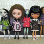 Loli Goth Critters Wednesday Style Dress For Blythe, Pullip, Rainbow High, 1/6 Fashion Dolls - Thumbnail 1