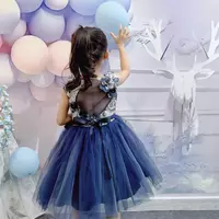 Kids Girls Wedding Dress Baby Girl Sequined Flowers Dresses Fashion Children Pageant Dress - Thumbnail 3