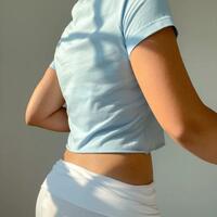 GREECE PASTEL BLUE BABY TEE - Thumbnail 1