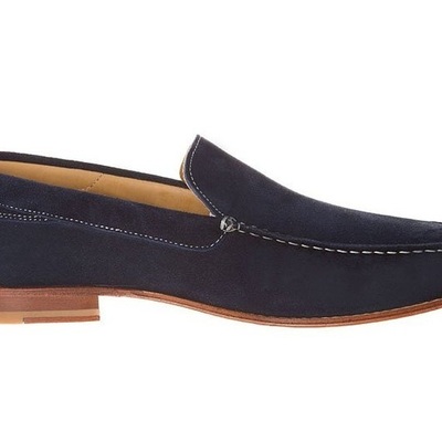 New handmade men navy blue suede loafer, men casual shoes, men handmade shoes