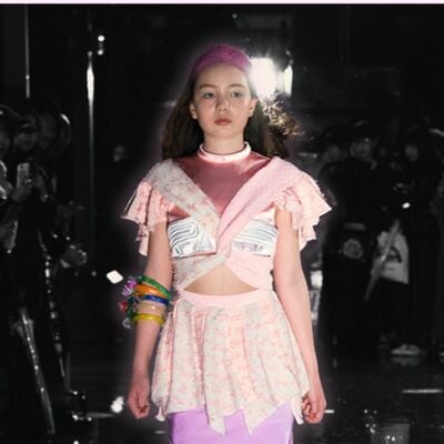 Jenny fax avant-garde criss-cross peplum knit top - Thumbnail 2