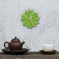 Origami Green - unique bicolor wooden wall clock with 2 shades of green - Thumbnail 5
