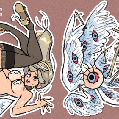 Biblical and booblical angel two pack