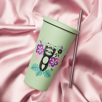 Sloth Lover's Delight! 20oz Stainless Steel Tumbler with Cute Sloth Design - Perfect Coffee Mug, Tea Tumbler, Travel Cup - Unique Gift