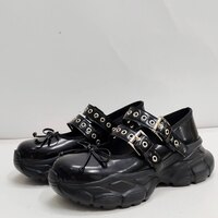 Double Belt Buckle Thick-Soled Mary Jane Shoes - Thumbnail 4