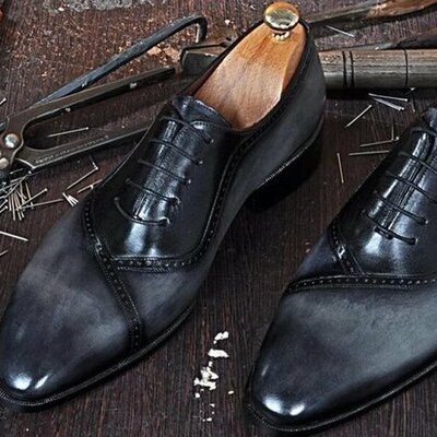 Handmade lace-up calfskin luxury mens italian leather shoe