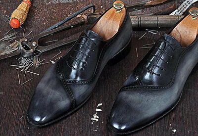 Handmade Lace-Up Calfskin Luxury Mens Italian Leather Shoe