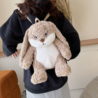 Beige Angry Rabbit Plush Bag - Thumbnail 2