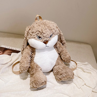 Beige Angry Rabbit Plush Bag - Thumbnail 3