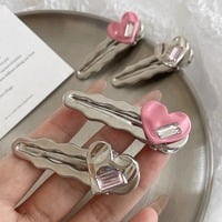 2 pairs Metal Heart Y2K Hairpins - Thumbnail 1