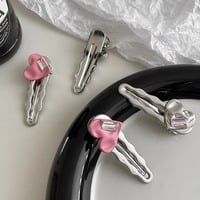 2 pairs Metal Heart Y2K Hairpins - Thumbnail 3