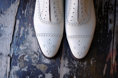 Handmade White Oxford Edition Lace Up Cap Toe Shoes