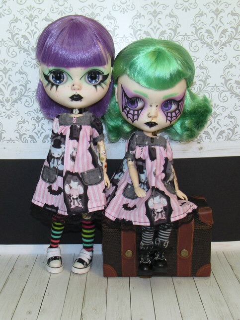 Loli Goth Critters Babydoll Dress For Blythe, Pullip, Rainbow High, 1/6 Fashion Dolls