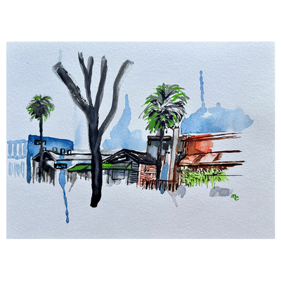 Storefronts - watercolor