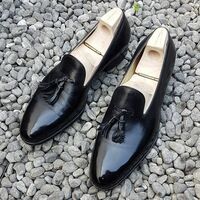 Men's Handmade black color fashion loafers,mens loafers and slip ons,Dress Shoes - Thumbnail 1