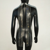 Shiny Diamond-filled Long Tassel Choker Necklace - Thumbnail 5