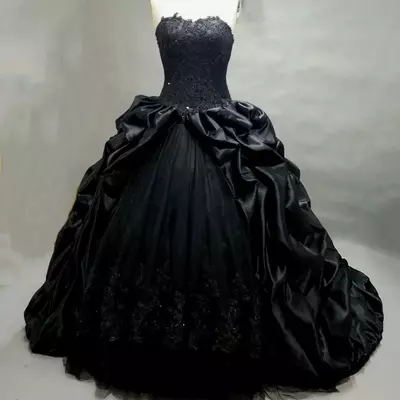 Gothic black wedding dresses bridal gown