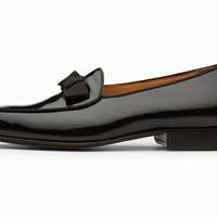 New Handmade Men's Bespoke Black Patent Loafers Shoes - Thumbnail 2