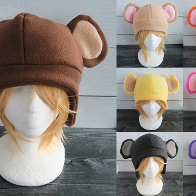 Monkey fleece hat 