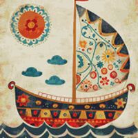 Boat Cross Stitch Pattern - Thumbnail 1