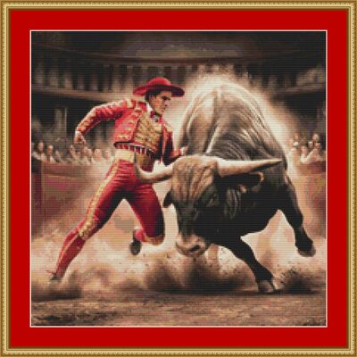 Bullfighting cross stitch pattern