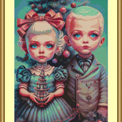 Christmas kids cross stitch pattern